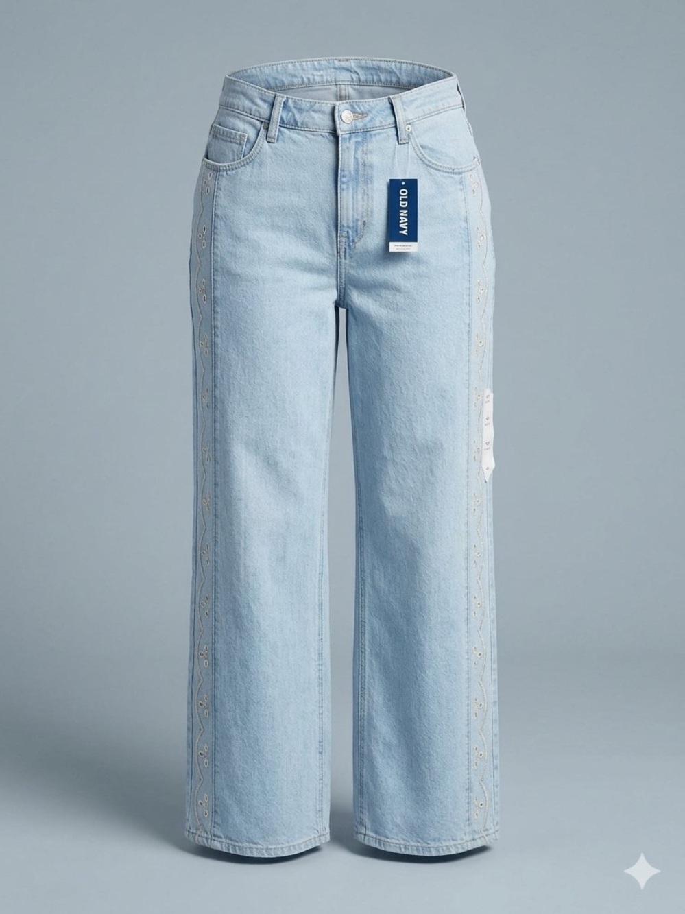 Old Navy Extra High-Waisted Embroidered Wide-Leg Jeans - NWT (Size 14)